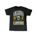 Black t-shirt with 'Argentina 2021 Copa America Campeones' text and graphics