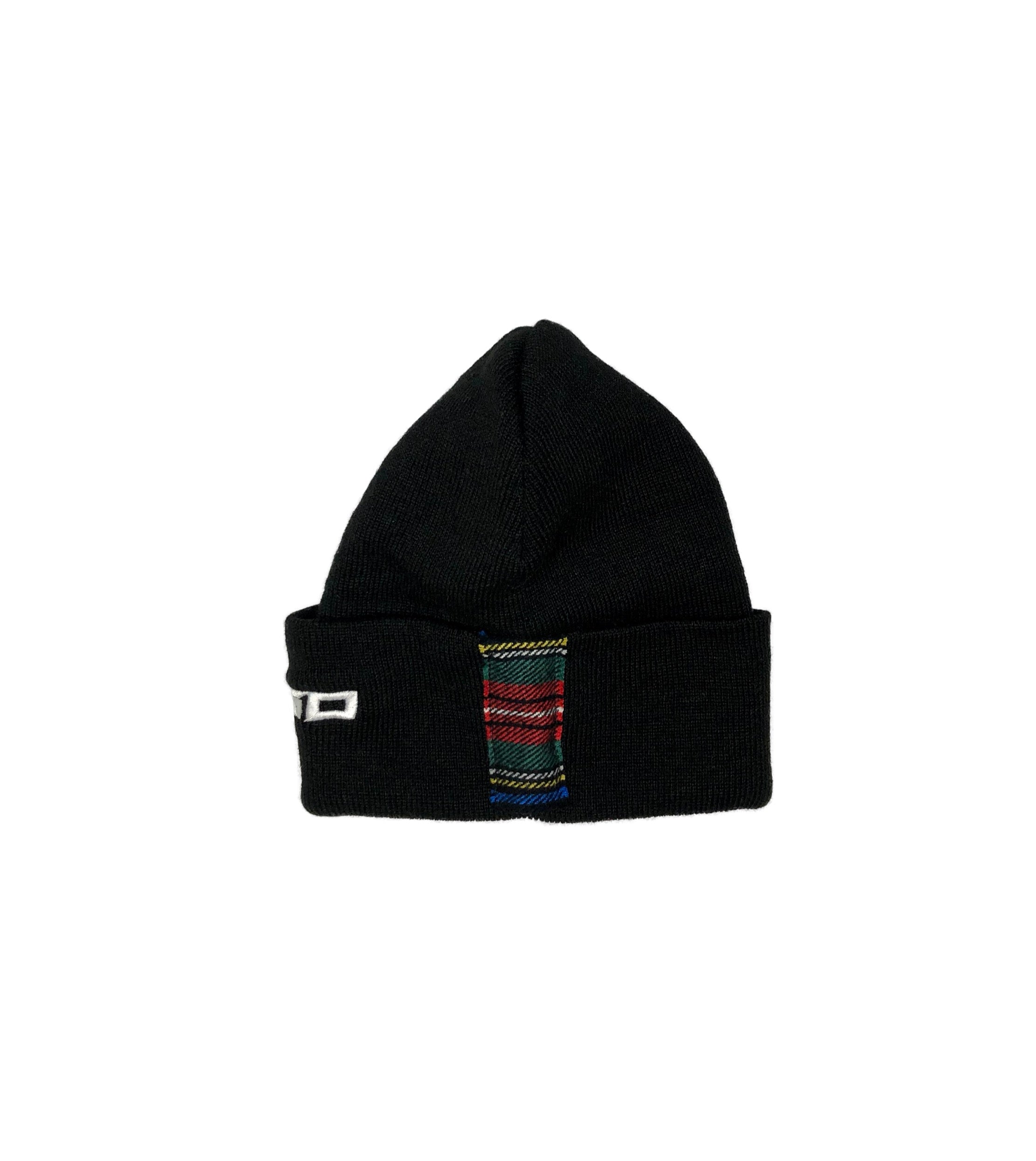 Black beanie with plaid patchwork and ARGO logo