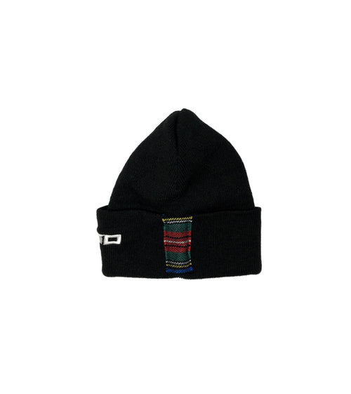 Black beanie with plaid patchwork and ARGO logo
