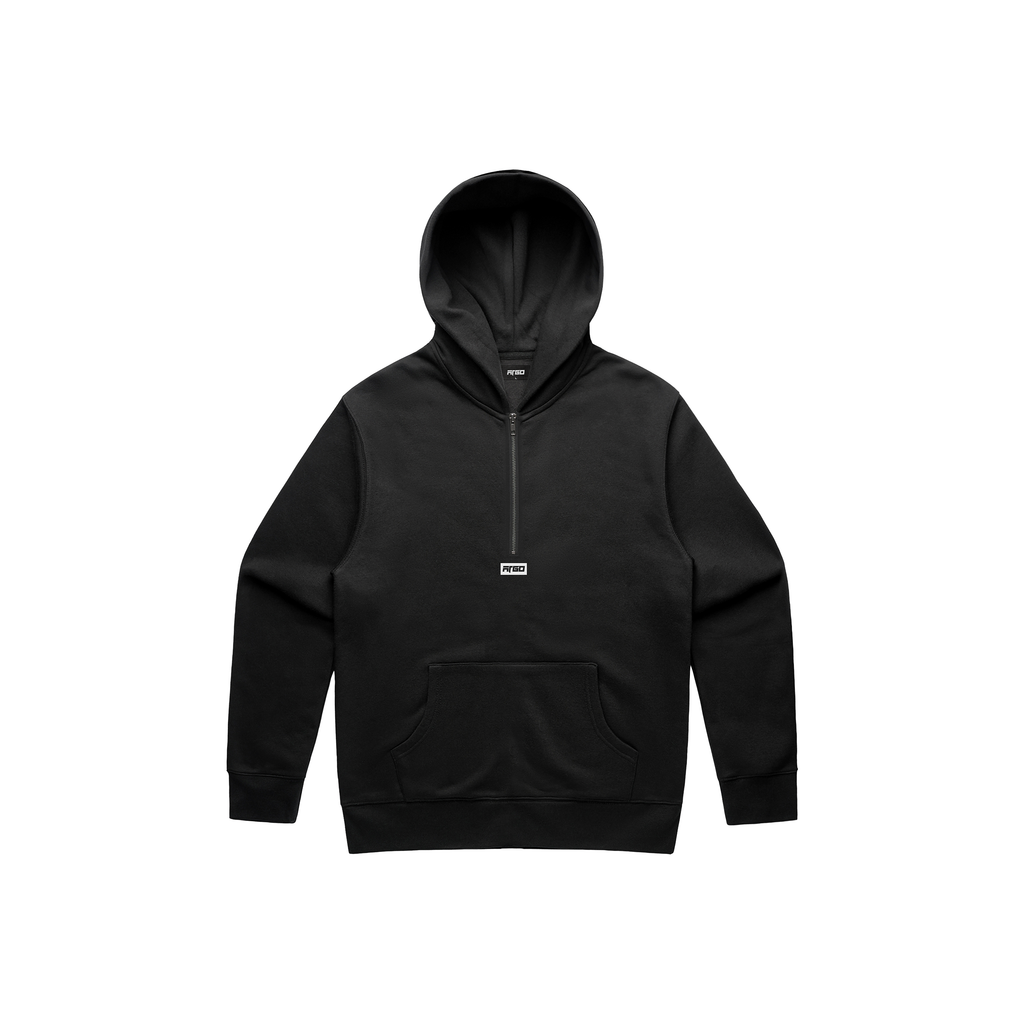 Boxed In Half Zip Hoodie - Black/White image 0