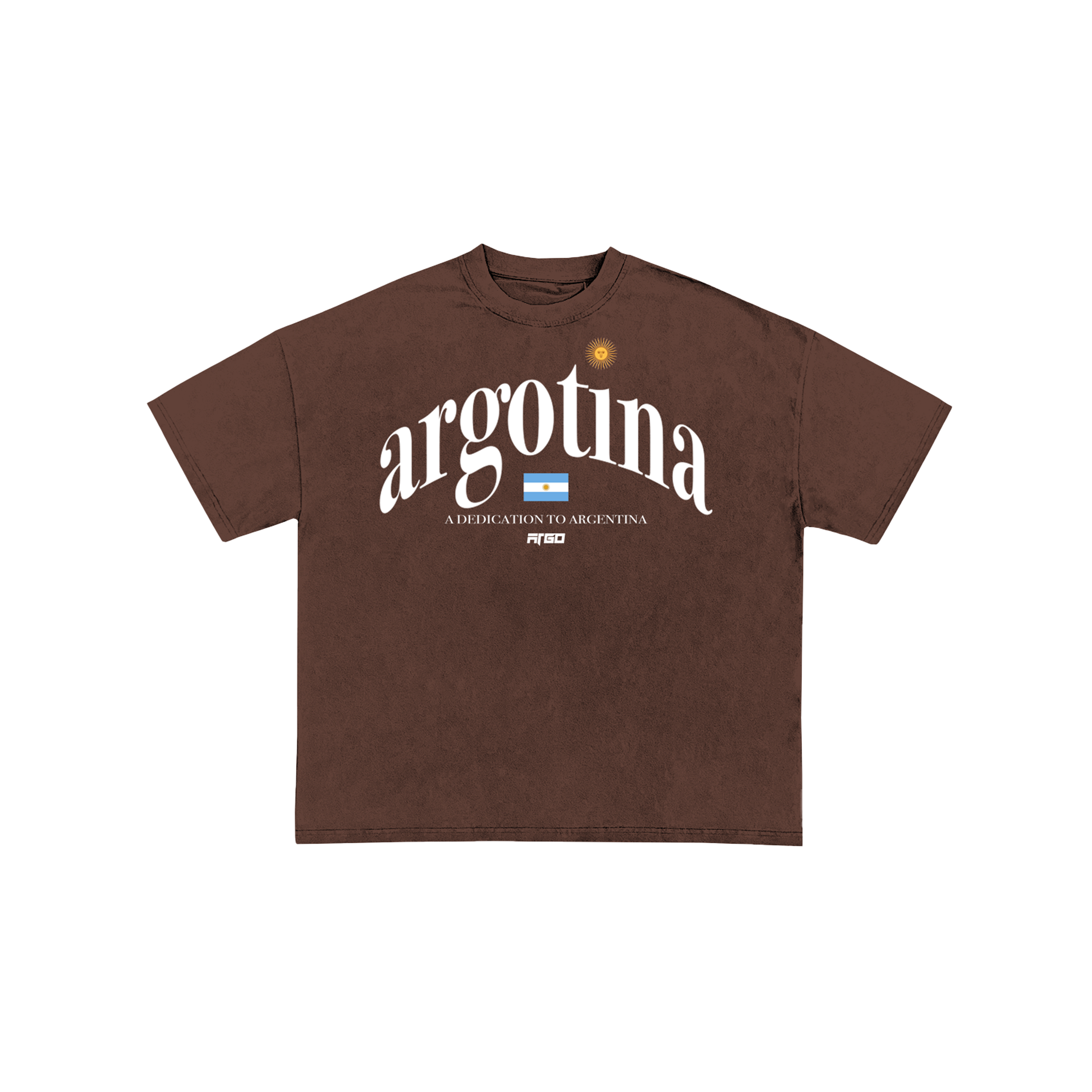 Brown t-shirt with Argentina text and logo 