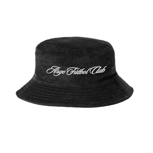 Black corduroy bucket hat