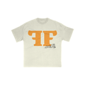 Beige t-shirt with orange 'Friends & Family' logo