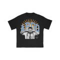 Black t-shirt with Messi graphic celebrating championship with ARGO logo text