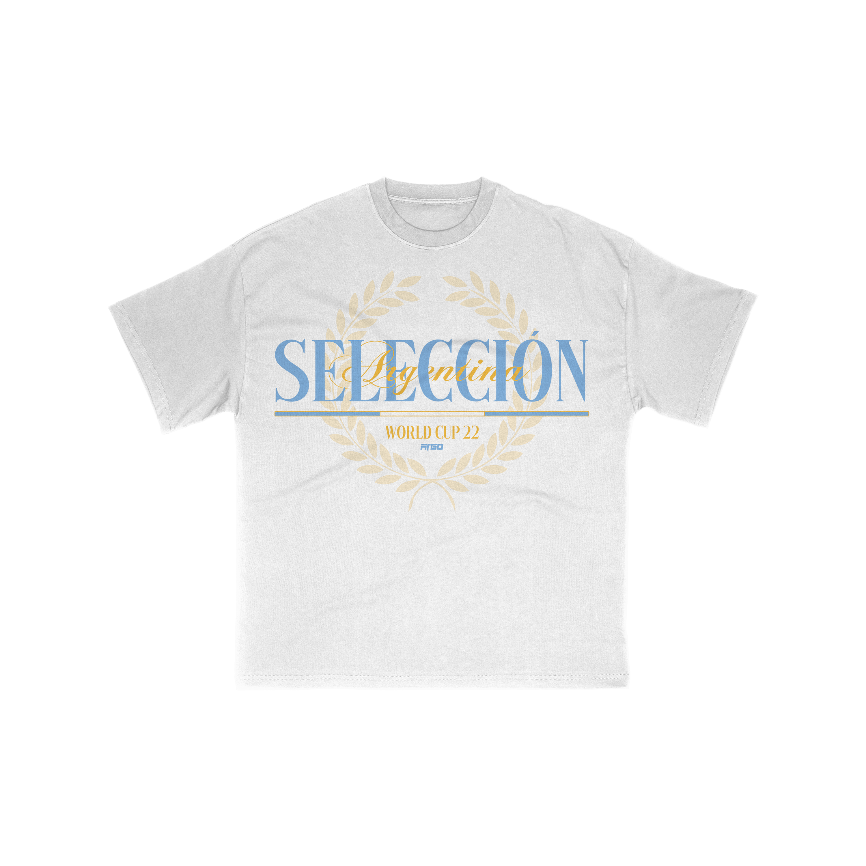 White t-shirt with 'SELECCIÓN' Argentina text and graphic