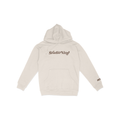 Cream hoodie with 'Studio Nine' logo on chest and sleeve